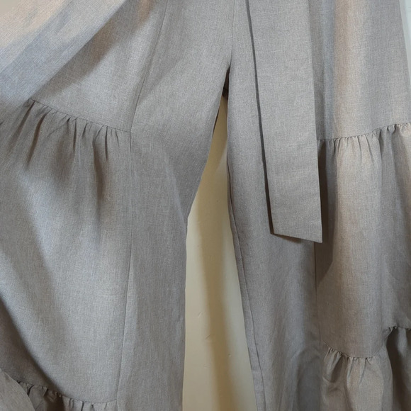 Saints & Hearts Light Weight Tiered Wide Leg Tan Pants, Size S - Picture 4 of 12